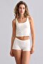 Egyptian Modal by Tencel U Helen Thick Strap Crop / T-Shirt Ecru - 2