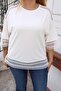 Plus Size Lace Blouse with Sleeves and Skirt - 2