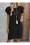 Women's Short Sleeve Crew Neck Ruffle Short Wrap Dress - 5