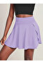 Women's high-waisted pocketed sandy short skirt - 6