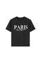 Printed Black - Anthracite - Pink 3-Piece Children's T-Shirt 100% Cotton Short Sleeve Knitted Crew Neck - 6