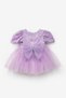 Lilac Sequin Beaded Short Sleeve Baby Girl Dress - Gloria - 3
