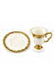 Gold Gilded Porcelain Turkish Coffee Cup Set for 6 People White Gold - 3