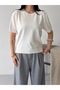 Premium Viscose Crew Neck Comfortable Fit Short Sleeve Flexible Summer Knitwear Blouse - 6