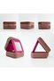 Heart Embroidered Jewelry Case Mirrored Travel Jewelry Organizer Velvet Jewelry Box 11 cm - 4