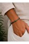 Matte Black Hematite Stone Adjustable Men's Bracelet – Chevron Design