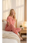 Women's Cherry Patterned Buttoned Pajama Set - 2