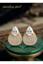 Brass Gold Color Zircon Stone Drop Model Earrings