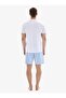 Men's Short Sleeve White Pajama Set with Shorts C8T9N804 - 2