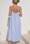 Women's Rope Strap Round Neck Slit Long Muslim Dress - 3