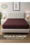 1-Piece Microfiber Fitted Sheet Striped, Chocolate, King (180x200 cm) - 5
