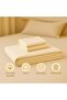 3-Piece Bedding Sheets With Pillowcases cotton_blend Cream 240 x 260cm - 3