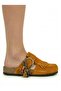 Women's Mc420 Genuine Suede Leather Tasseled Orthopedic Clog Cork Sole Slippers - 2