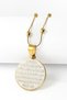 Gold Color Hilye-I Şerif and Ayetel Kürsi Written Prayer Spiritual Design Stainless Steel Necklace with Dorica Chain - 2