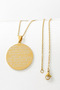 Gold Color Felak, Nas and Nazar Verse Written Spiritual Dual Design Accordion Chain Stainless Steel Necklace - 8