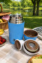 Double Layer Stainless Steel Thermos 800 ml Blue – Hot and Cold Thermos for Food, Tea, Coffee |   Camping, Picnic, Office - 2