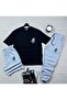 Unisex 3-Piece Combination Set Oversize T-Shirt + Sweatpants + Shorts Casual Sportswear Set - 2