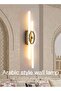 مصباح حائط LED، إضاءة جدارية، مصباح حامل (60 سم، ذهبي، ضوء دافئ 3000 كلفن)، تصميم عربي شفاف - 2