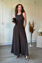 Wide-Legged Brown Jumpsuit with Draped Belt Detail - 5