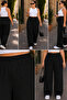 Women's Large Size High Waist Palazzo Pants Summer Thin Fabric Anti-Sweat Lycra C633-Black - 3