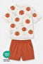 100% Cotton Printed Crew Neck Double Pocket Baby-Child Tshirt Shorts Set - 2