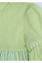 Flounced Green Woven Summer Little Girl Blouse-Shorts Set - 4