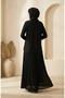 Sandy Fabric Blouse Skirt Hijab Double Set 5583-01 Black - 5