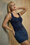 Women's Heart Neckline Gathered Zero Sleeve Stretchy Blouse - 2