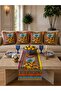 Parma Series, Gold Fringed Suede 5-Piece Combination Throw Pillow Cover and Runner Set