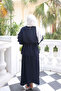 Navy Blue Shirt and Layered Skirt Set - 4