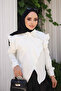 Ecru Shoulder Ruffle Shirt - 3