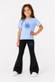 Girls' Spanish Flared Leggings and Printed T-Shirt Set Casual Sports Combination Comfortable Fit