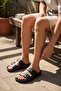 Double Buckle Eva Slippers - Lightweight Waterproof Sea Pool Slippers Black
