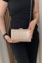 Women's Evening Dress Bag with Gold Luster and Silver Accessories - Chain Strap Hand and Shoulder Bag - 4
