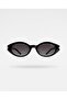 Shine Black Gradient Trend Oval Sunglasses Black Unisex 2026 Collection - 4