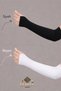 2 Pairs of Long Black and White Cream Fingered Fabric High Quality Double Flexible Sleeves 2025
