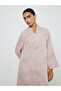 Pink All Over Print Stand Collar Jalabiya with Side Slit - 2