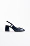 Women's Navy Blue Patent Leather 6cm Heeled Shoes Tr18Ms17D - 2