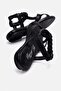 Cross Stone Elastic Women's Sandals Black - 4
