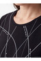 Original Oval Collar Patterned Women's T-Shirt - 3