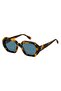 UV Protected Sunglasses Yellow Havana Frame Blue Mirror Lens 52mm - TH-2155/S-EPZ