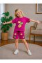 Girl's Bloom Printed Shorts Set Summer Floral Patterned Top and Bottom Two-Piece Set - 2