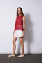 سترة تريكو مزينة بالدانتيل باللون الأحمر - 3