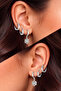 Silver Color Steel Zircon Stone Snowflake 6-Piece Hoop Earring Set - 2