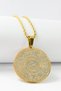 Gold Color Inshirah and Allah Words Double Color Ayetel Kursi Written 60 cm Twisted Chain Stainless Steel Necklace - 2