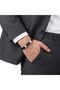 Men's White Steel and Leather Bracelet 18394B4D1 - 2