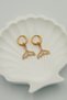 Women's Gold Color Stone Whale Tail Necklace Earrings Jewelry Set - 5
