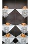 6 Piece Gardenia French Guipure Detailed Living Room Display Cabinet, Silver Napkin Holder - 4