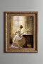 Woman Writing a Letter in Front of the Window – Vintage Patterned Painting – Thick Model
