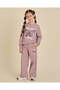 Girla Mauve Printed Wide leg Track Pants - 2
